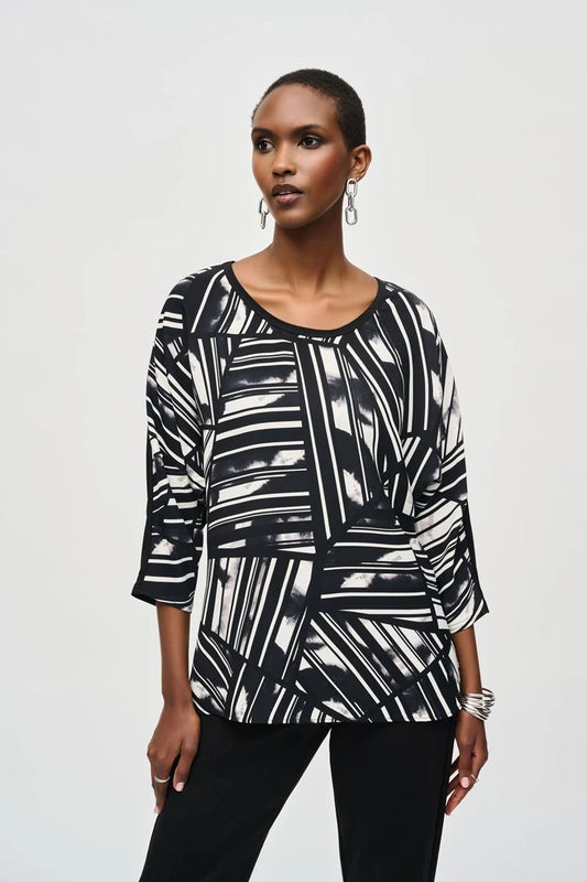 JOSEPH RIBKOFF - Woven Abstract Print Top