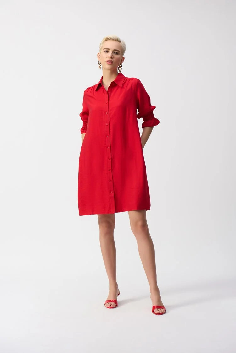 JOSEPH RIBKOFF - Poplin Button Front Shirt Dress