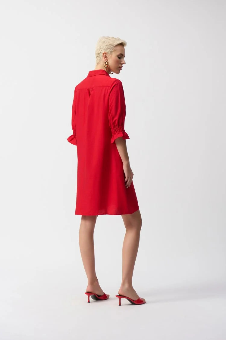 JOSEPH RIBKOFF - Poplin Button Front Shirt Dress