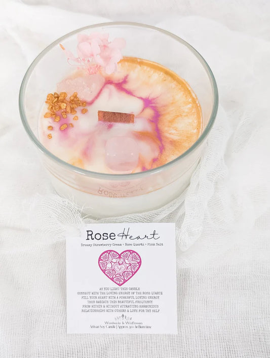 WOODWICKS AND WILDFLOWERS - Rose Heart Candle