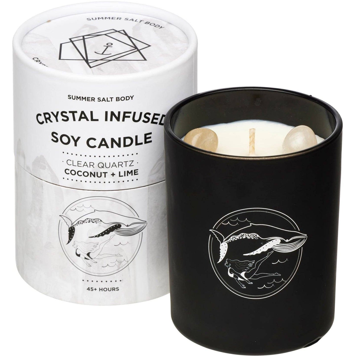 SUMMER SALT BODY - Soy Candle - Crystal Infused - Clear Quartz x Coconut & Lime