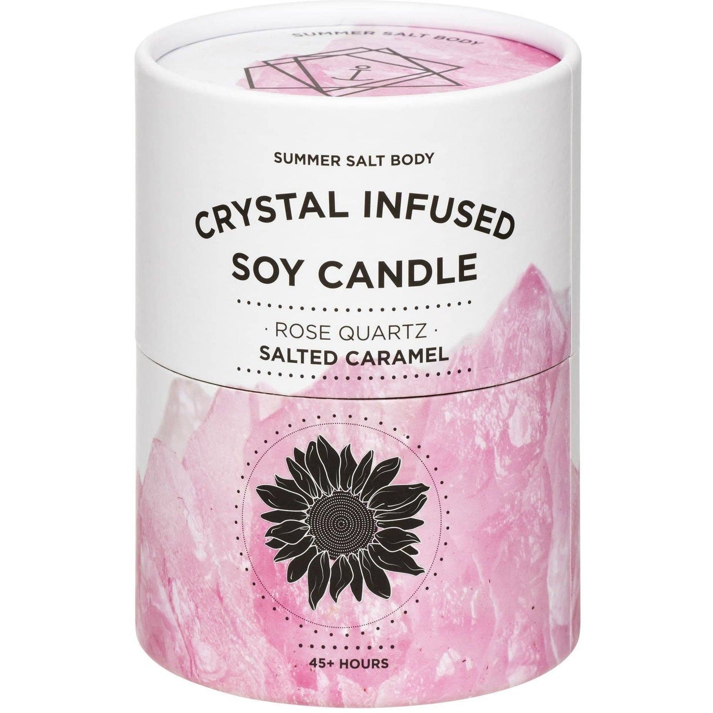 SUMMER SALT BODY - Soy Candle - Crystal Infused - Rose Quartz x Salted Caramel