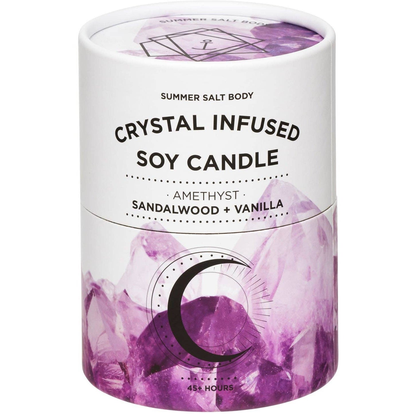 SUMMER SALT BODY - Soy Candle-Crystal Infused - Amethyst x Sandalwood & Vanilla