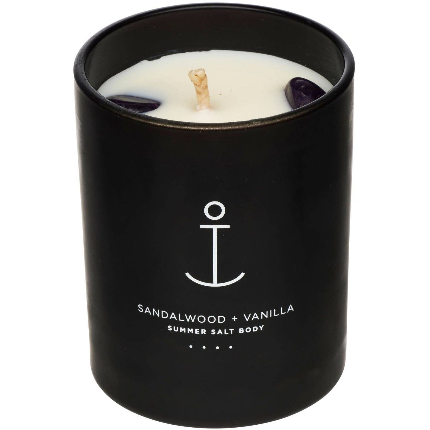 SUMMER SALT BODY - Soy Candle-Crystal Infused - Amethyst x Sandalwood & Vanilla