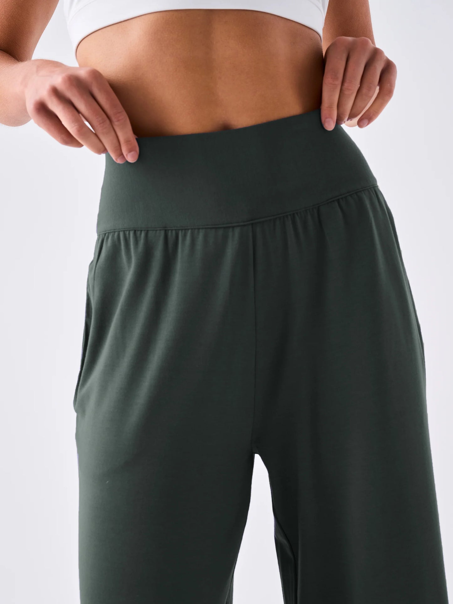 DHARMA BUMS - Nomad Modal Wide Leg Pants (Forest Green)