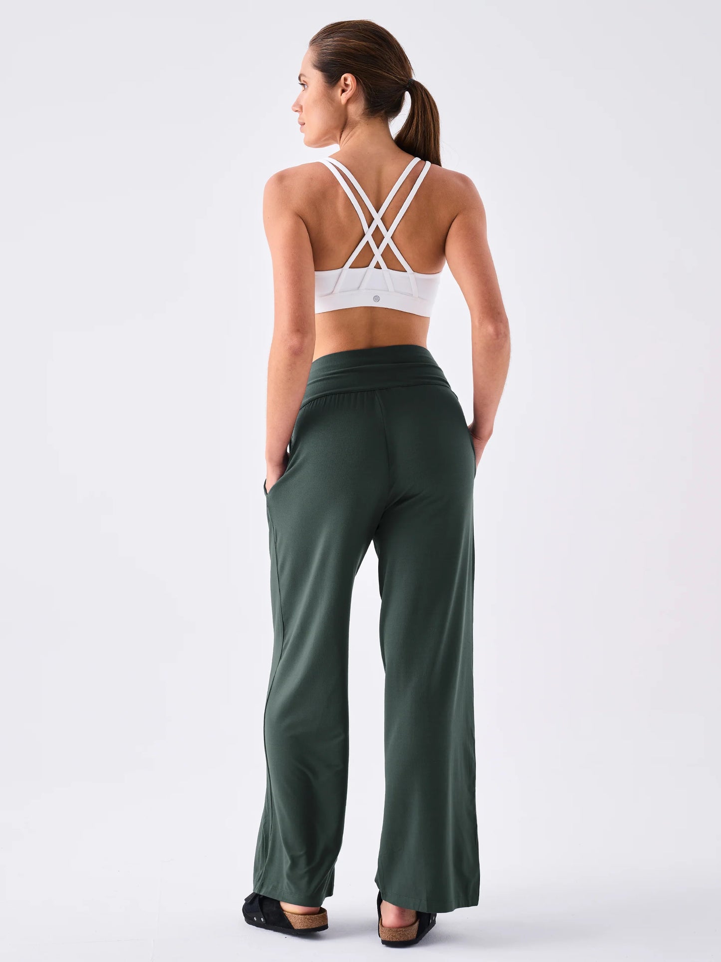 DHARMA BUMS - Nomad Modal Wide Leg Pants (Forest Green)