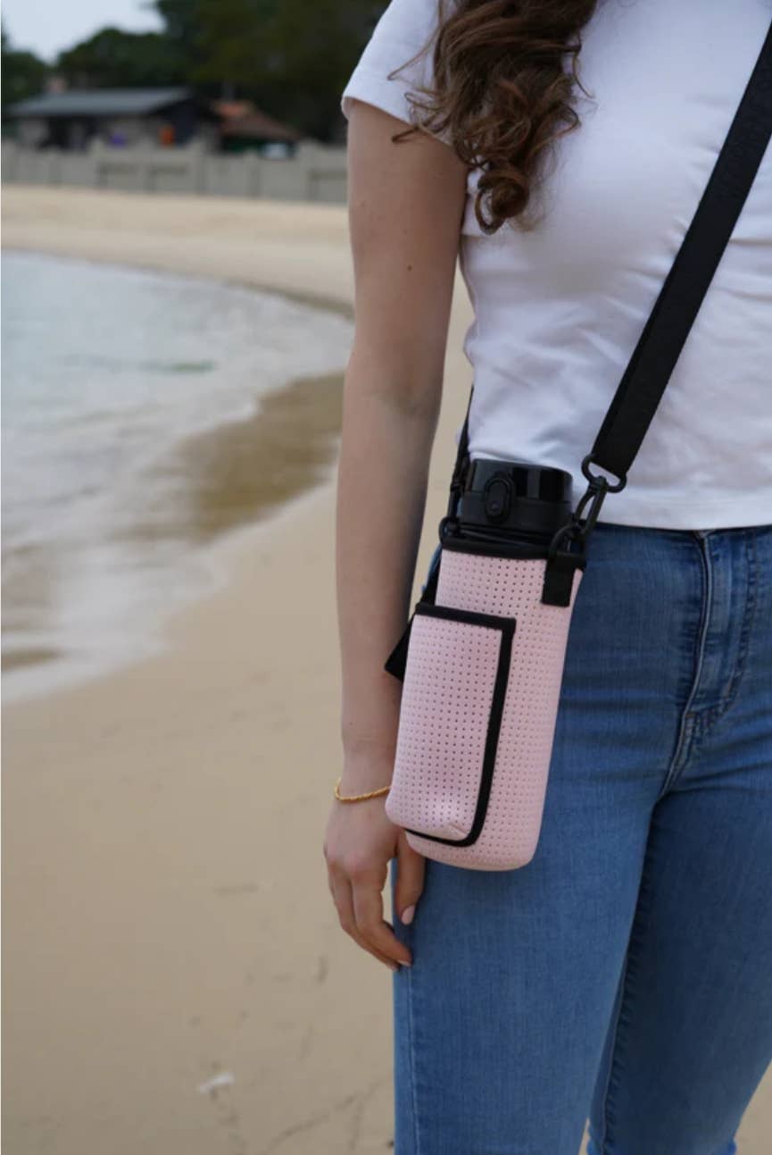 NEOPRENE SOCIETY - Bubblegum Pink Neoprene Bottle Phone Bag