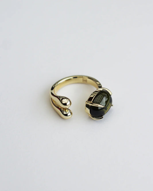 F&H STUDIOS - Accord Gemstone Ring: Brass + 18K Gold Plating + Peridot