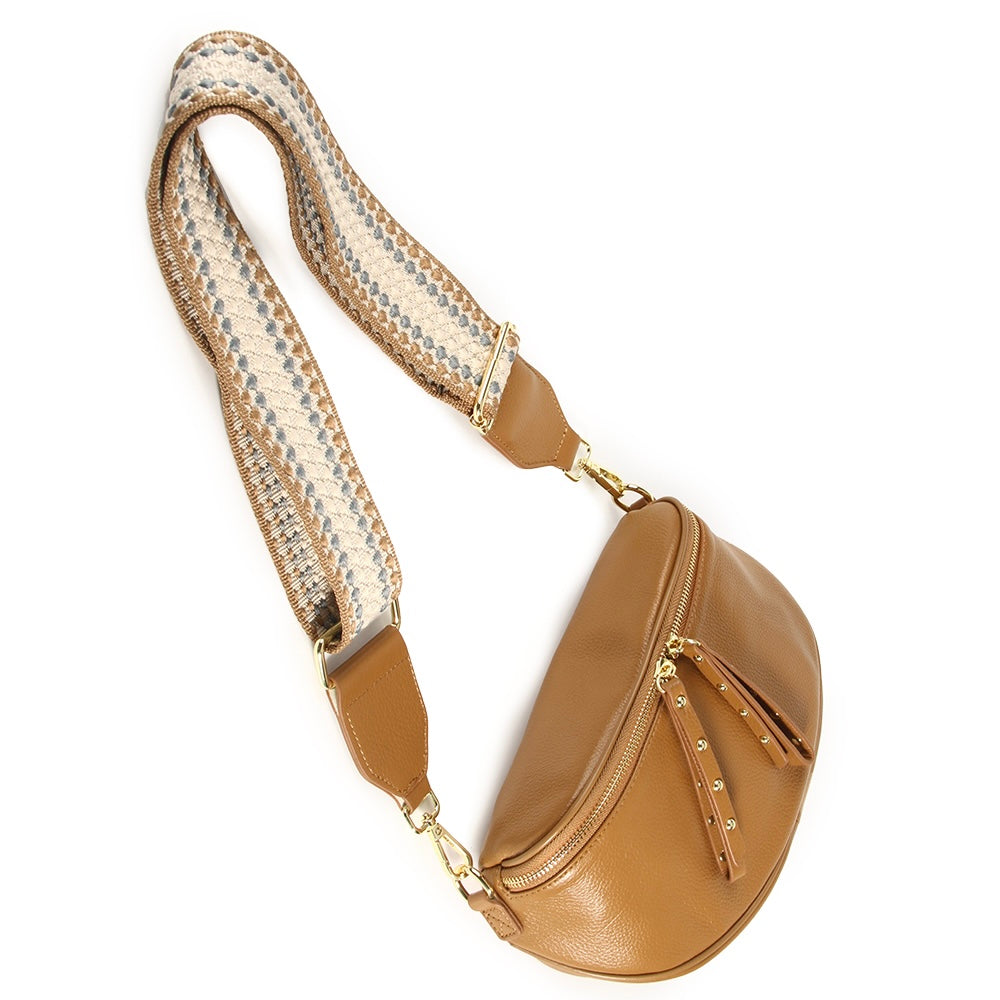 HI HO + CO - Obsessed Camel/Gold Crossbody Bag