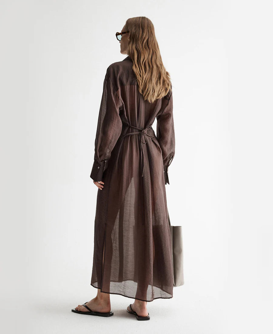 ELKA COLLECTIVE - Bodhi Shirt Dress Chocolate