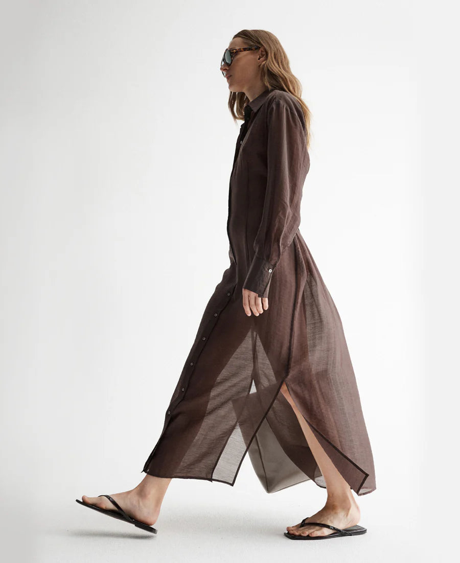 ELKA COLLECTIVE - Bodhi Shirt Dress Chocolate